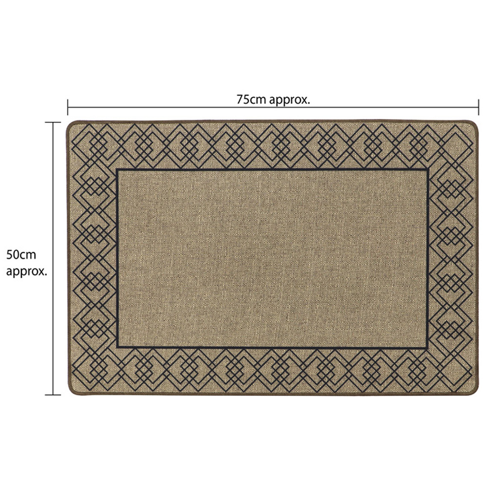 JVL Elegance Diamond Border Door Mat and Runner Set 50 x 75cm and 50 x