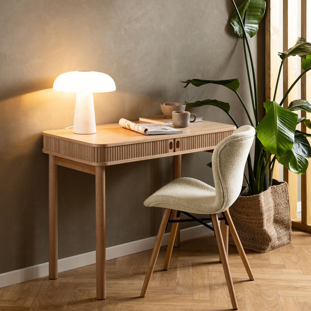 Florence Batilda Set of 2 Cream and Oak Dining Chair Image 9