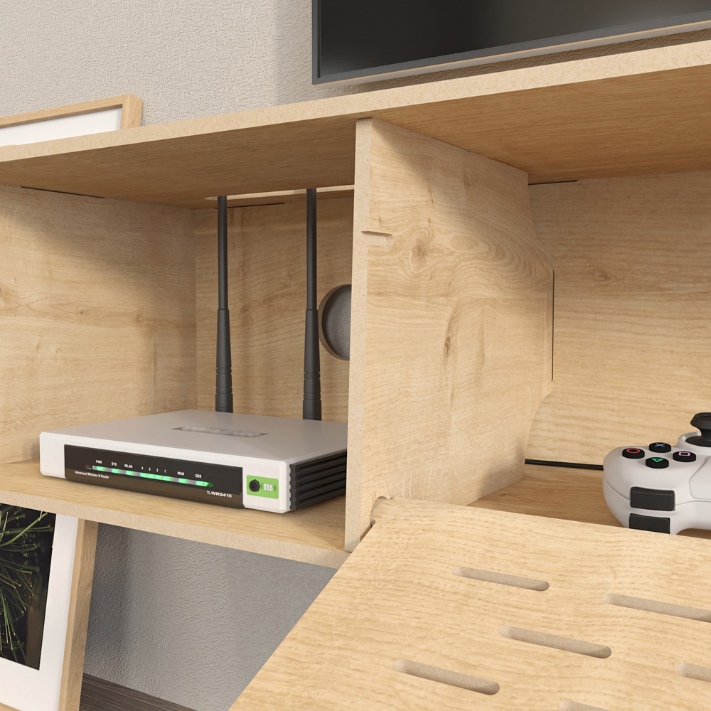 Decorotika Sima Single Door 2 Shelf MDF TV Unit Image 7