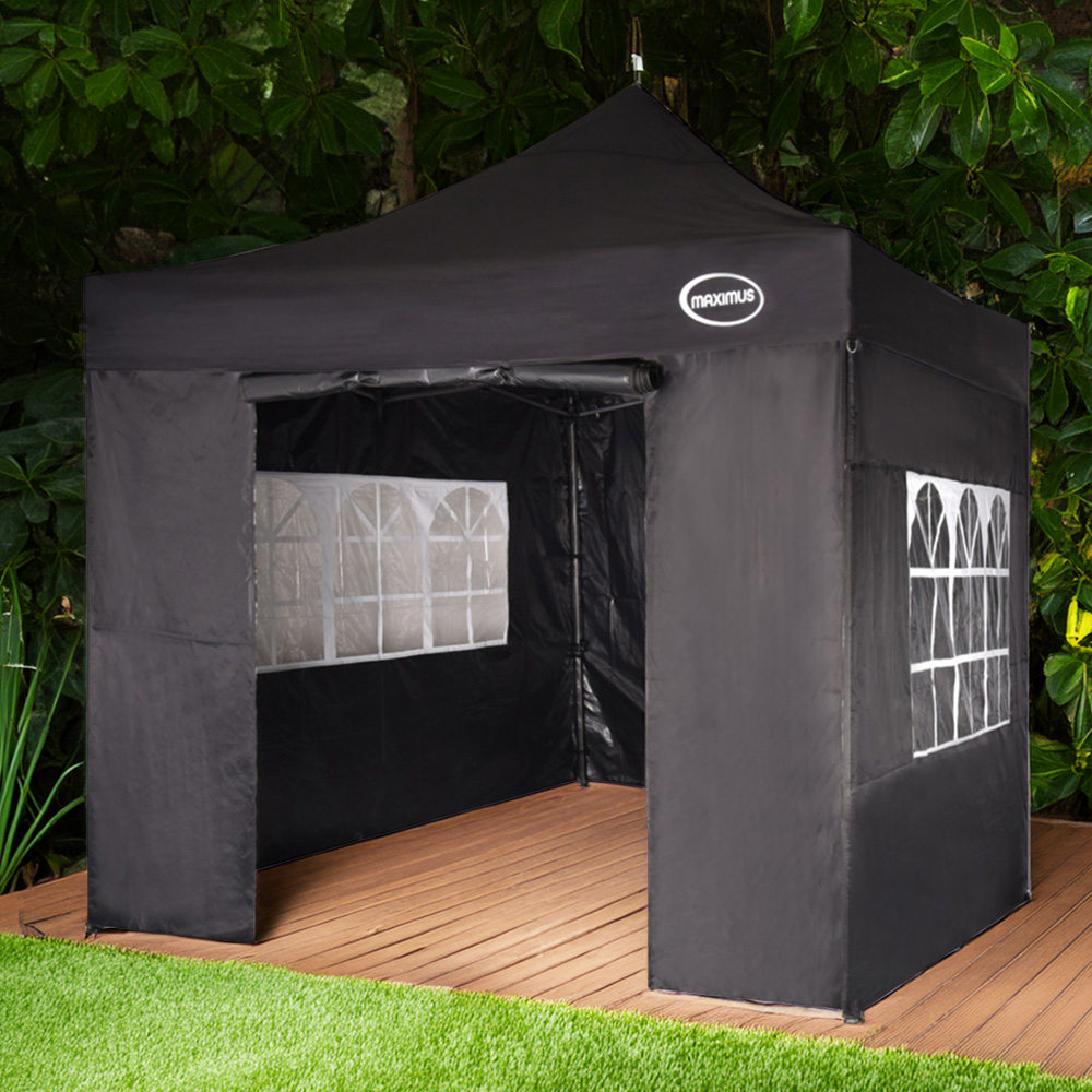 Maximus Black Pop Up Outdoor Gazebo with Removable Sides 3 x 3m Image 1