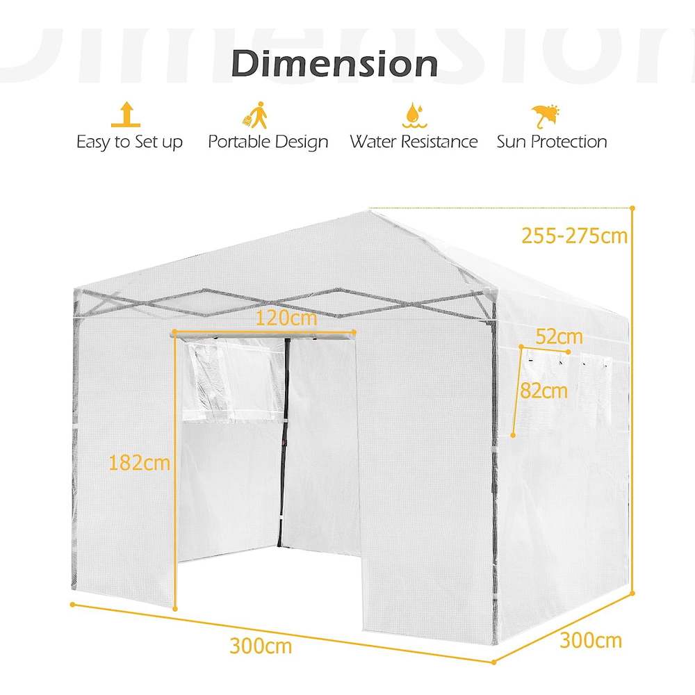 Costway Transparent Portable PE Cover Greenhouse Image 9