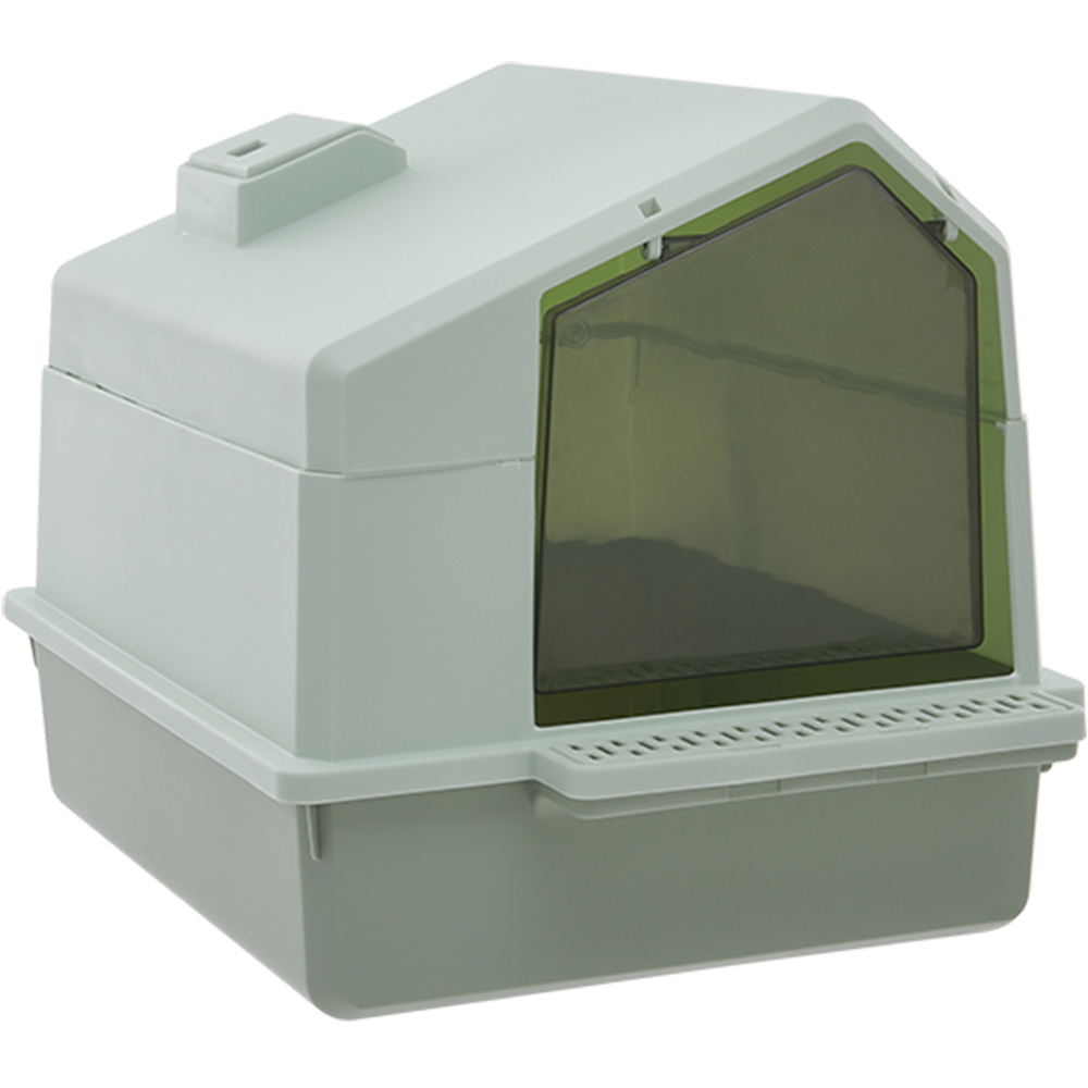 Living and Home Foldable Anti Splash Enclosed Cat Litter Box Image 1
