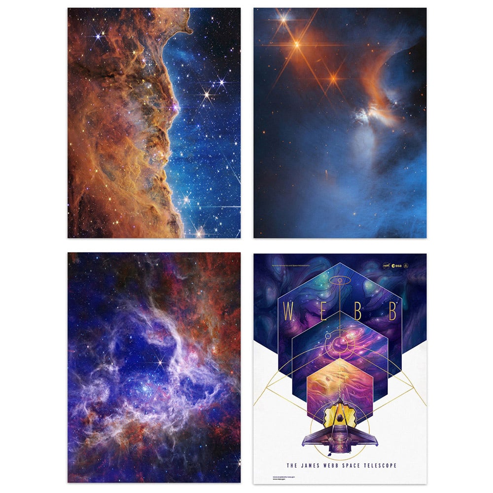 Artery8 NASA James Webb Space Telescope Images Wall Art Prints 30 x 41cm 4 Pack Image 1