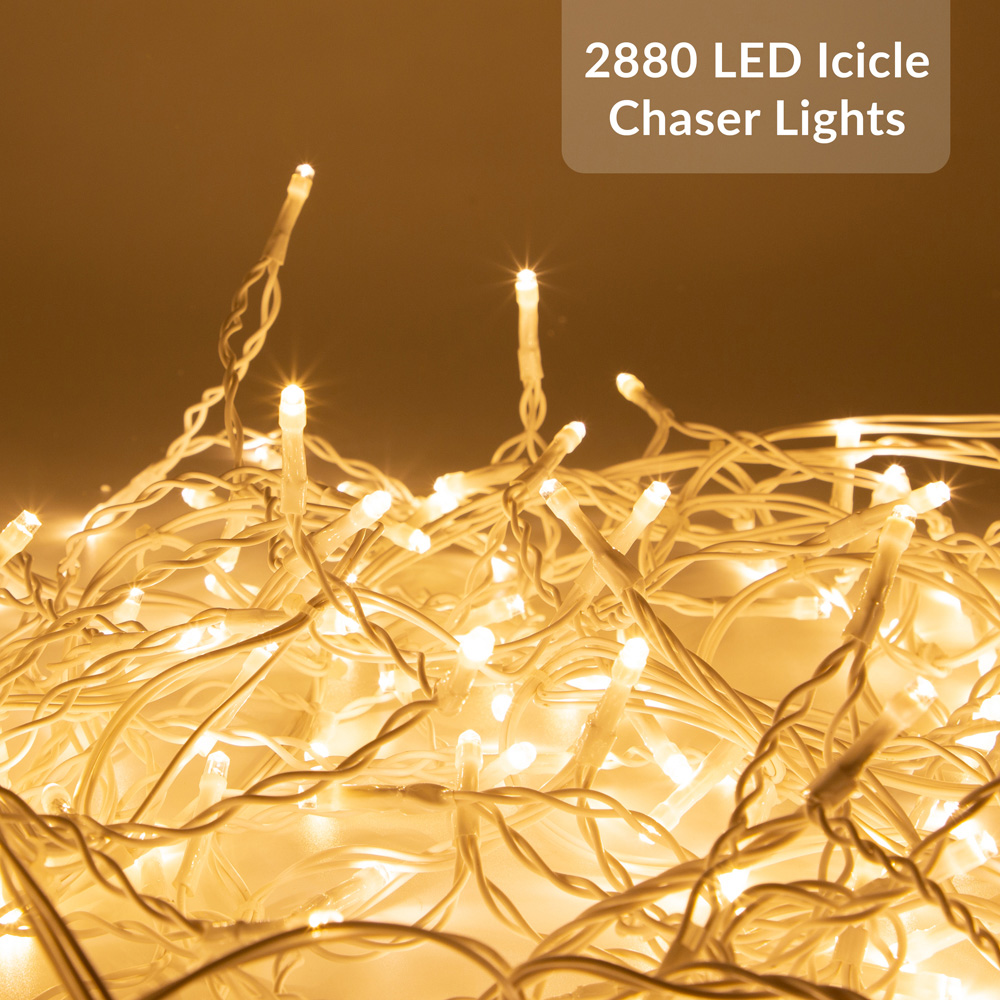 The Christmas Workshop 2000 Warm White LED Icicle String Light Image 6