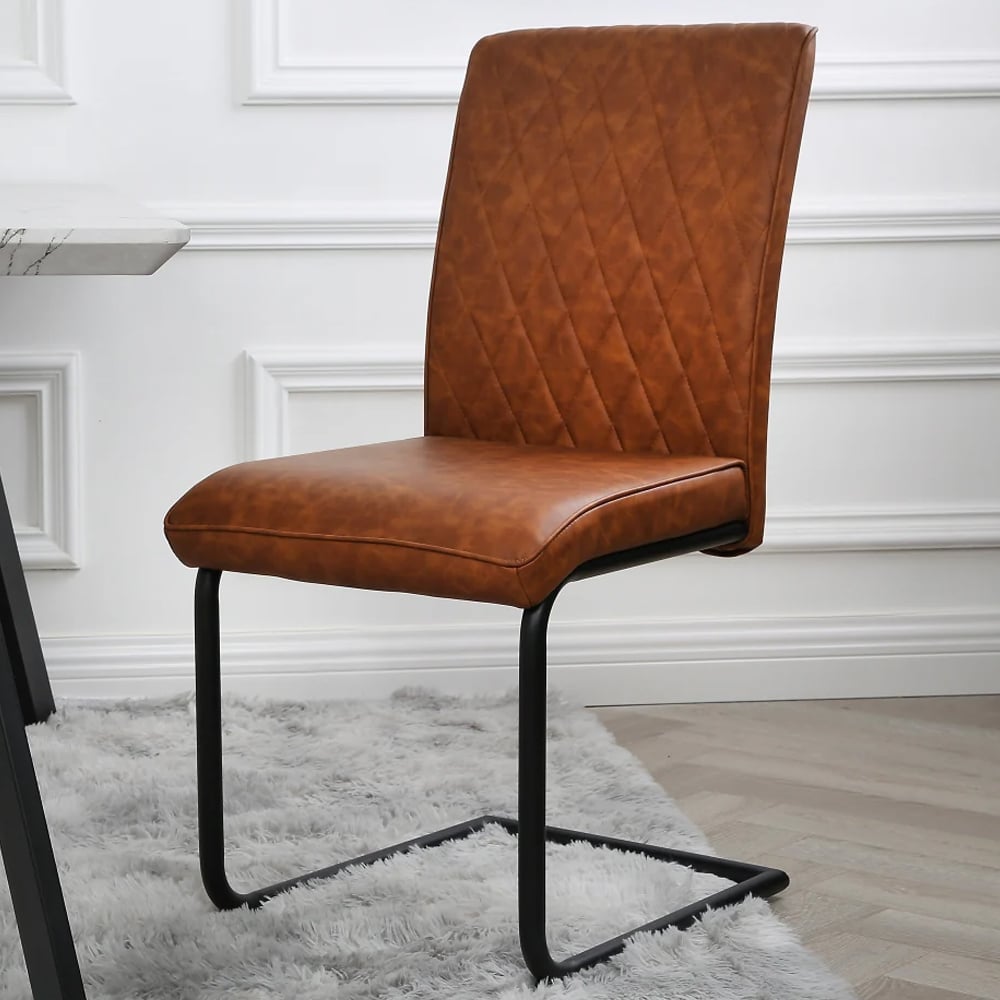 Nestor Set of 2 Tan Industrial Dining Chair Image 1