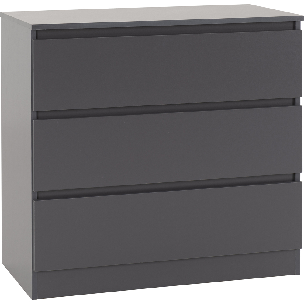 Seconique Malvern 3 Drawer Grey Chest of Drawers Image 2