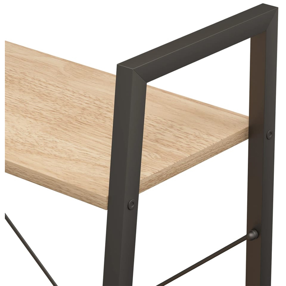 vidaXL 3 Shelf Light Brown and Black Standing Shelf Image 5