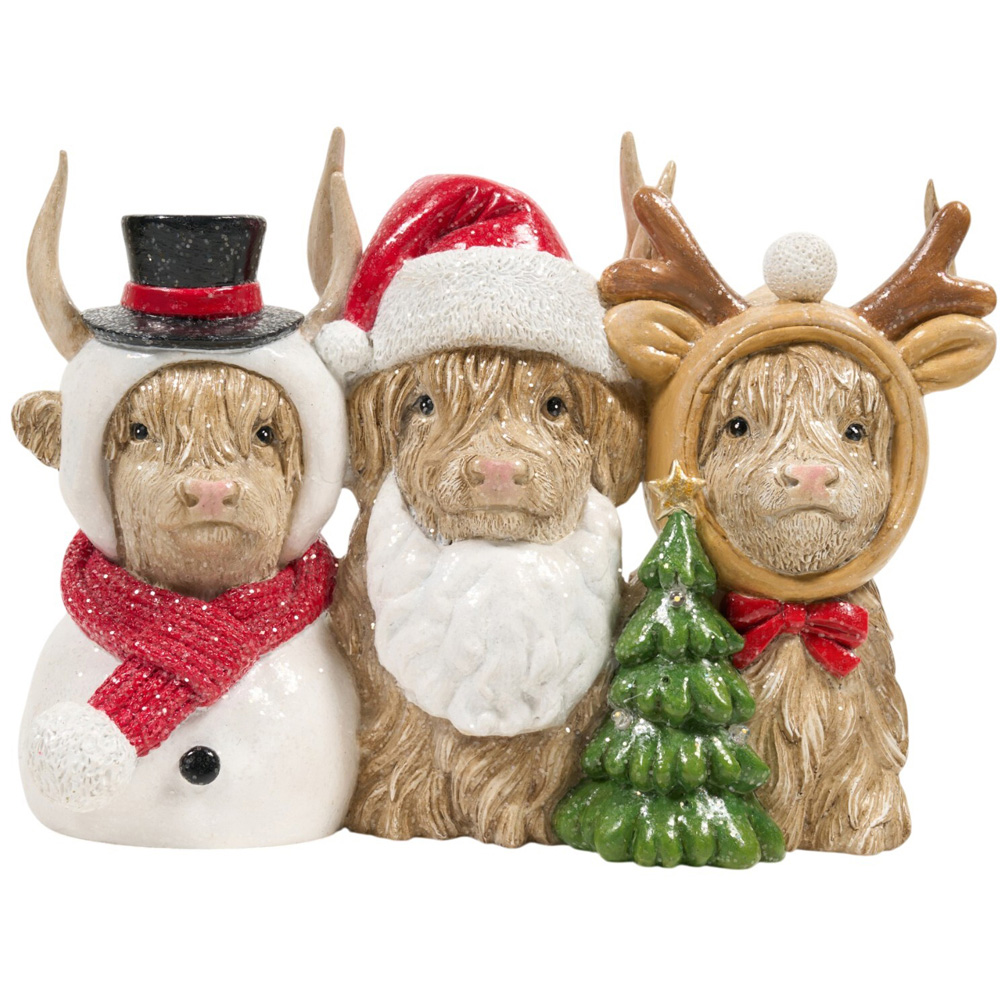 Light Up Highland Cow Friends Decoration Image 2