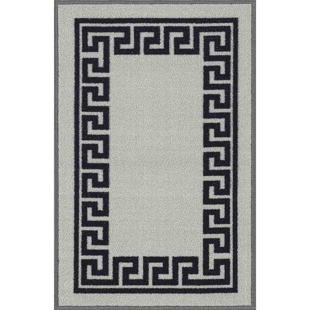 Desire Rugs Havana Grey Greek Key Anti Slip Door Mat 120 x 67cm Image 1