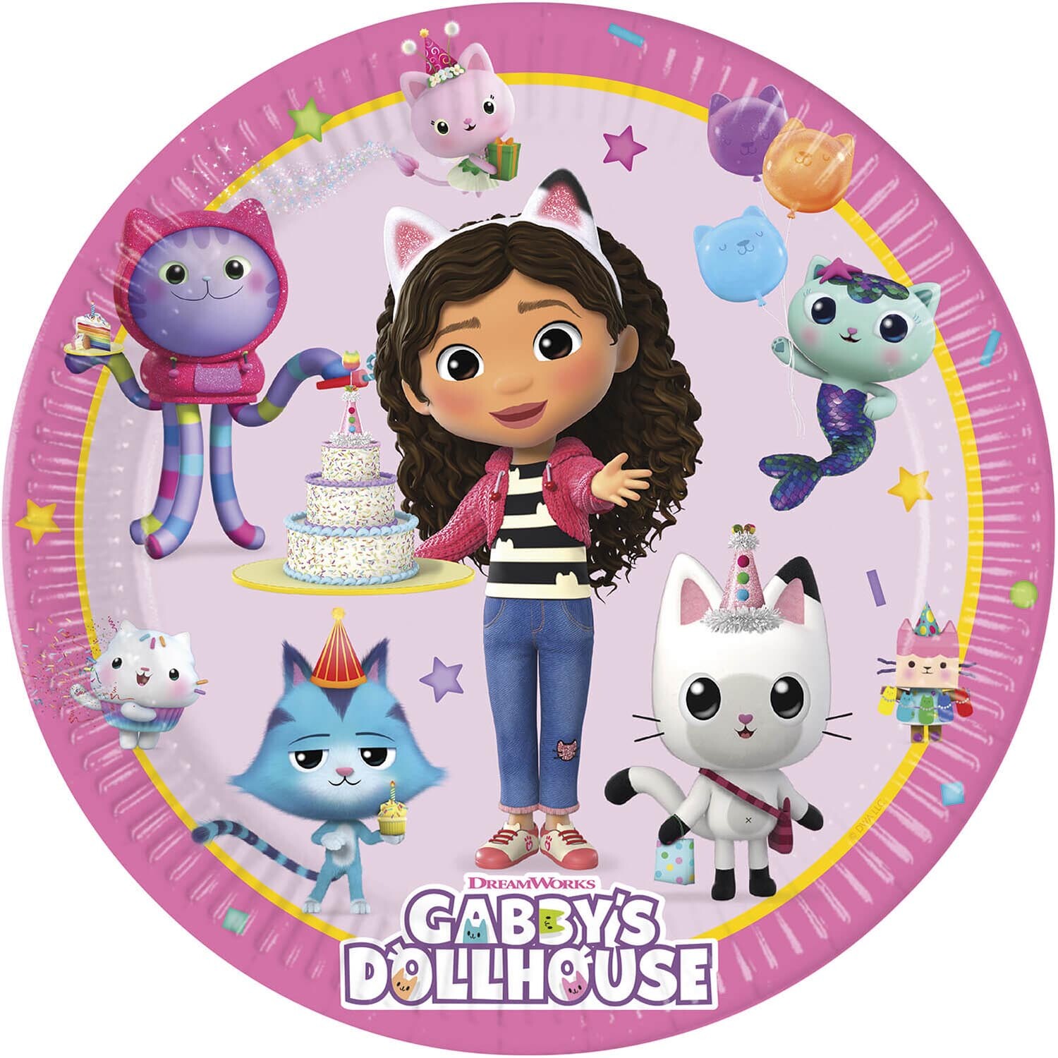 Pack of 8 Gabby's Dollhouse Paper Plates  - Pink Image