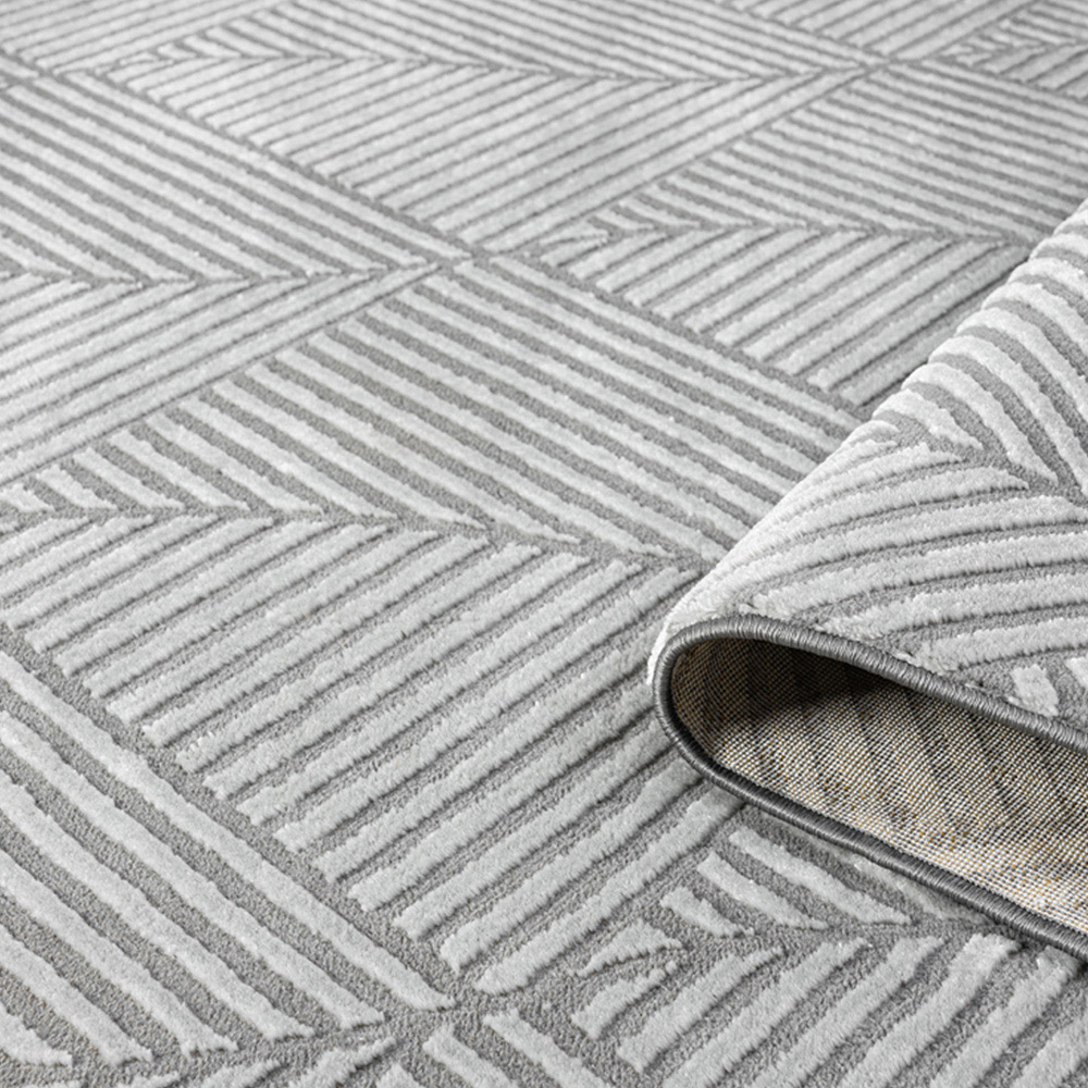 Desire Rugs Vellure Anthracite Metallic Sheen Pyramid Design Rug 160 x 230cm Image 4