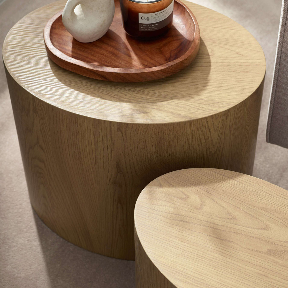 Julian Bowen Toba Light Oak Effect Nest of Tables Set of 2 Image 4