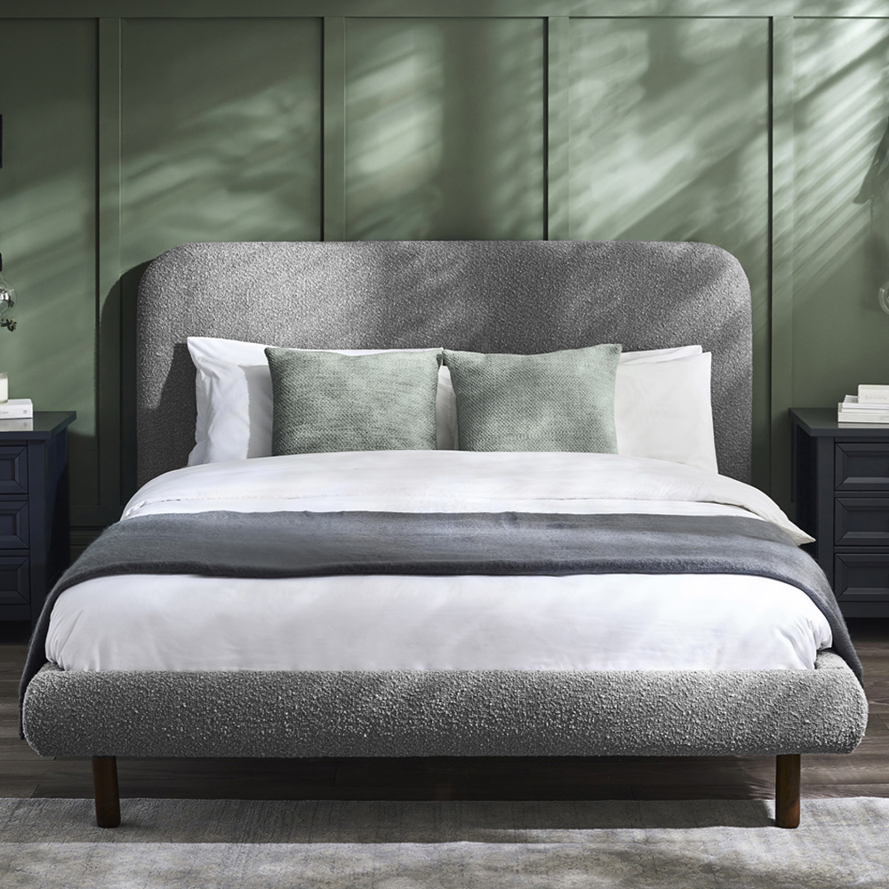 Julian Bowen Hannah Grey Boucle Double Bed Image 1
