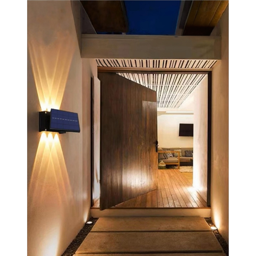 ExtraStar Warm White LED Modern Up and Down Solar Wall Light Image 2