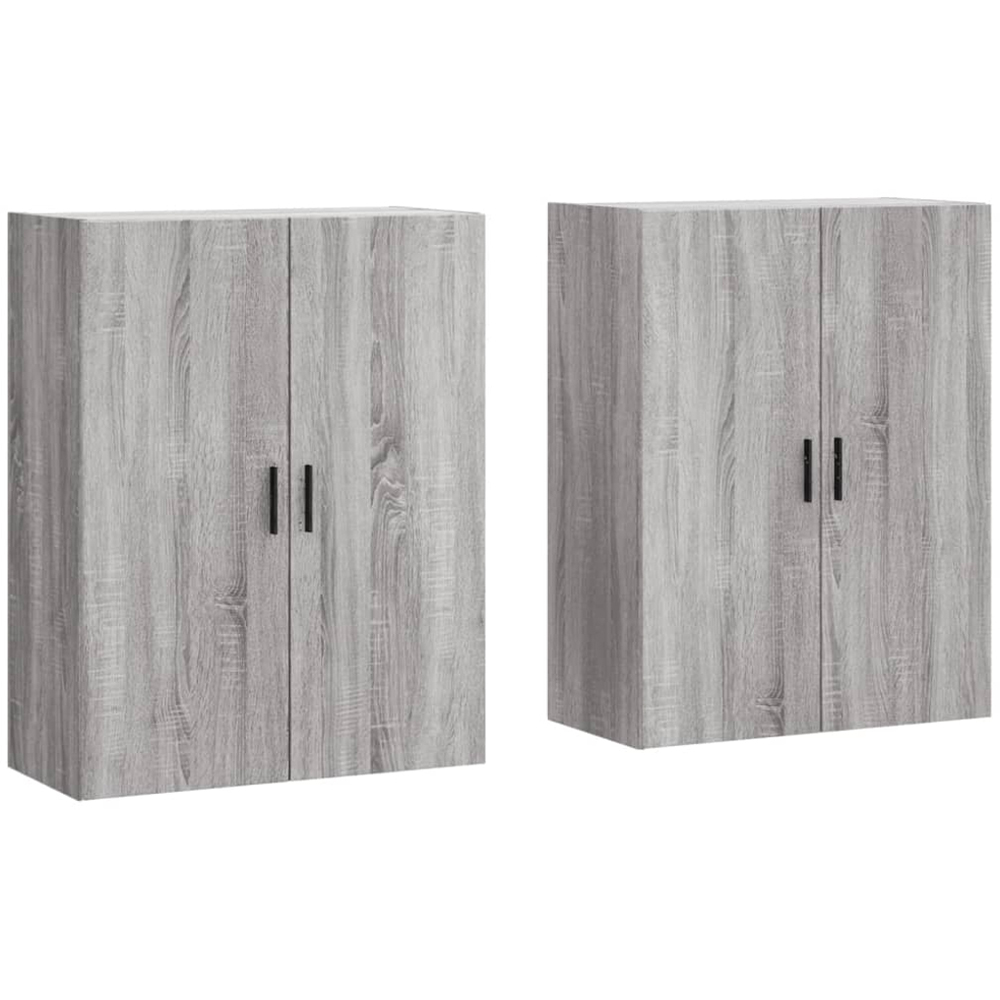 vidaXL 2 Door Grey Sonoma Wall Mounted Cabinet 2 Pack Image 2