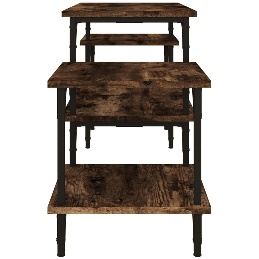 vidaXL 5 Shelf Smoked Oak Industrial Style TV Cabinet Image 6