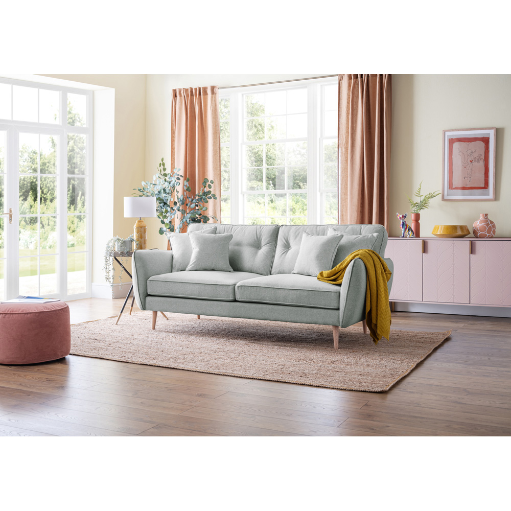 Opry Faro 3 Seater Button Back Ashen Sofa Image 5