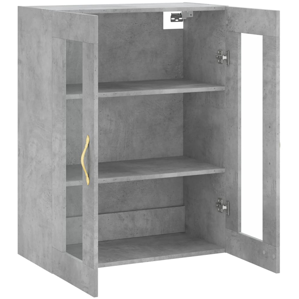 vidaXL 2 Glass Door Concrete Grey Wall Mounted Cabinet Image 6