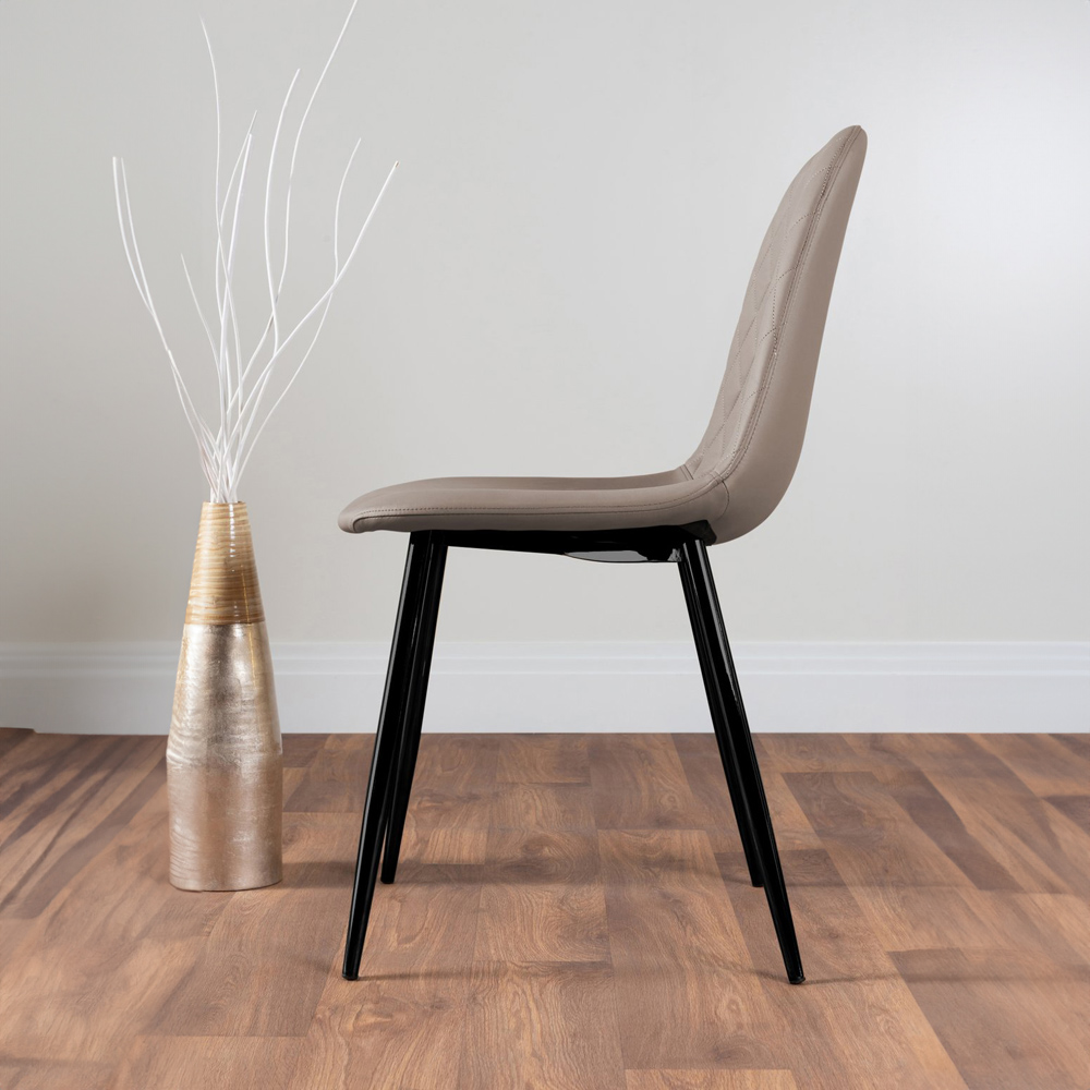 Furniturebox Arona Solara 4 Seater Round Dining Set Black and Cappuccino Image 4