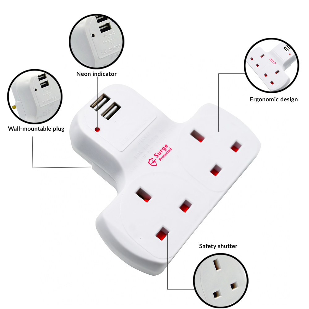 Innoteck 2 Way Multi Plug Adaptor Image 2