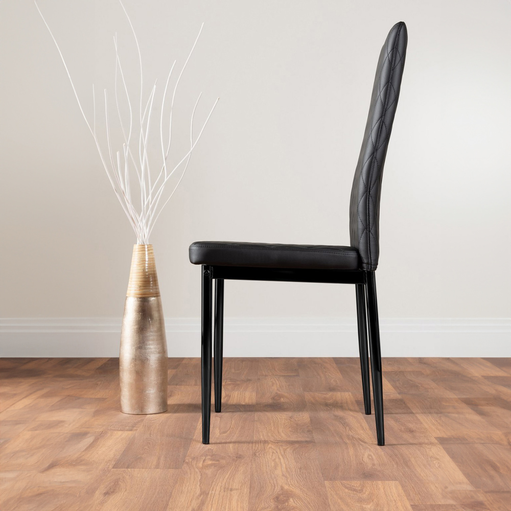 Furniturebox Arona Valera Concrete Effect 4 Seater Round Dining Set Grey and Black Image 4