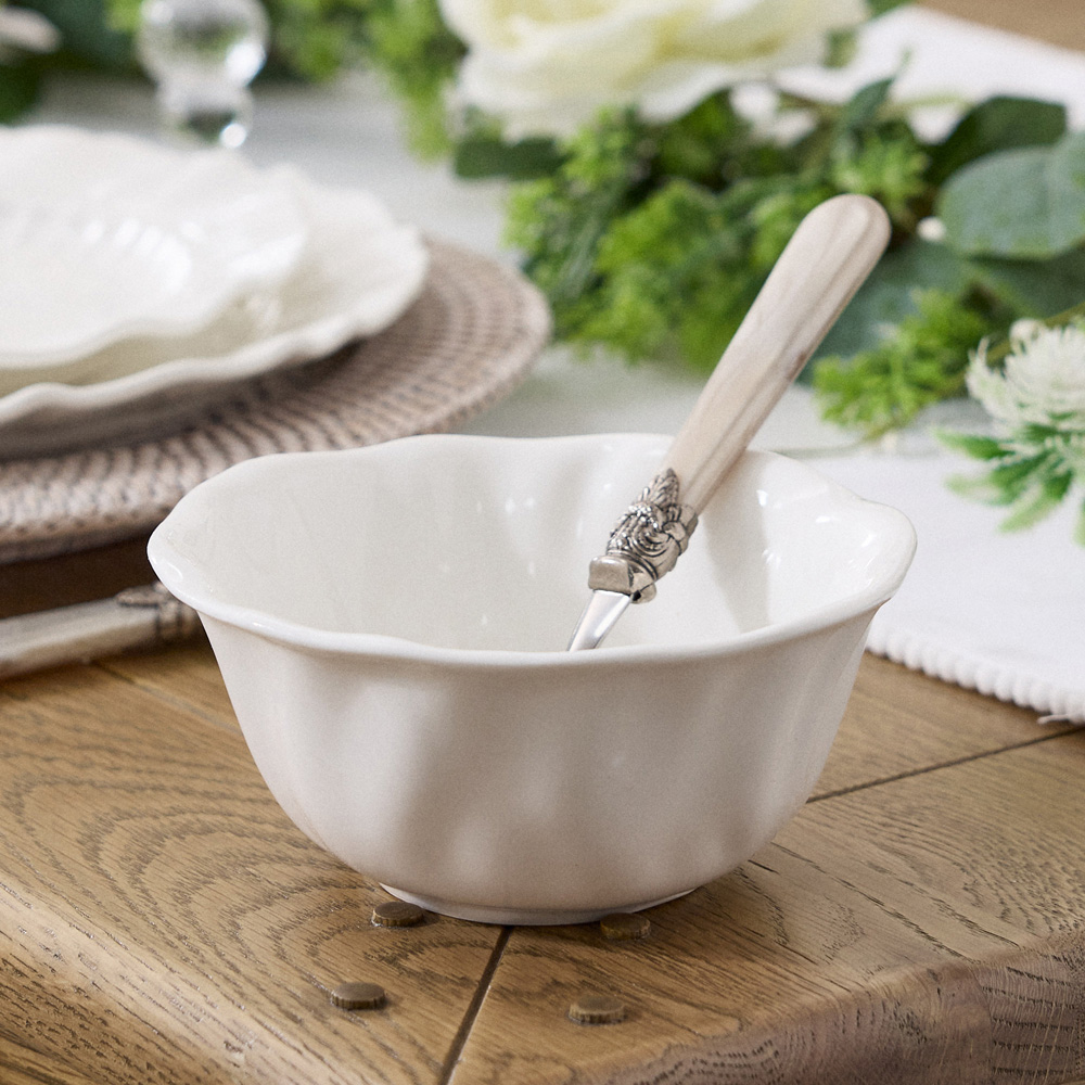 Dibor Rippled Effect White 4 Piece Dinner Bowl Set Image 3
