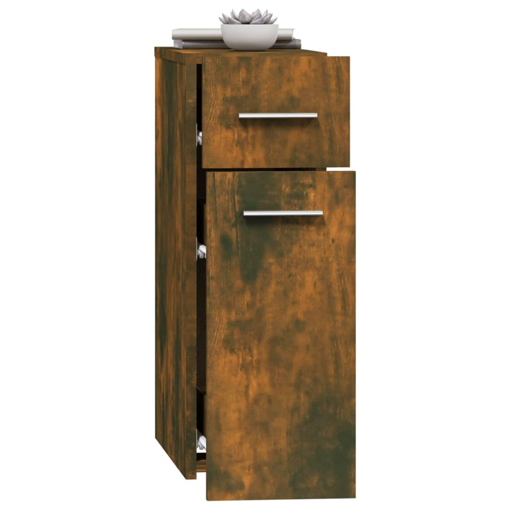 vidaXL 2 Drawer Smoked Oak Apothecary Cabinet Image 4