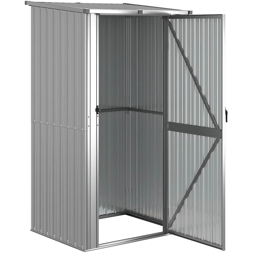 vidaXL 3.9 x 3.2ft Grey Galvanised Steel Pent Garden Shed Image 3