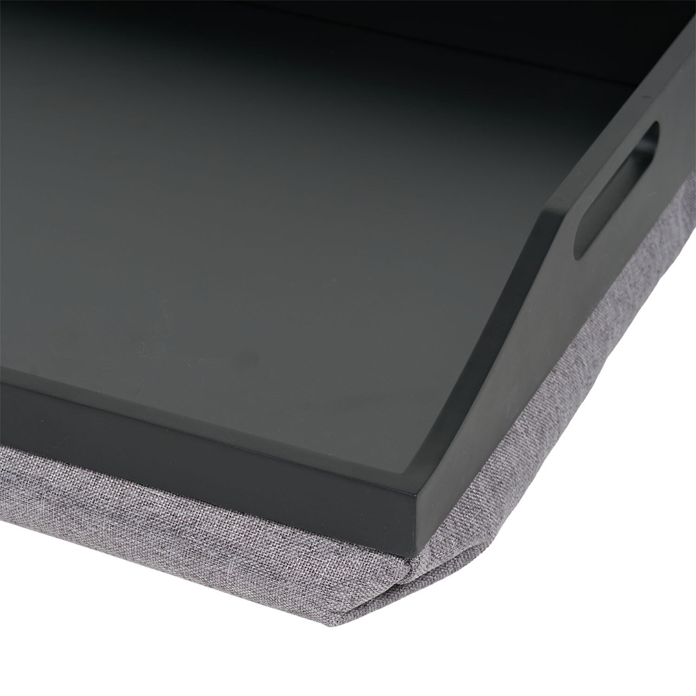 Premium Cushioned Lap Tray with Handles Black Image 4