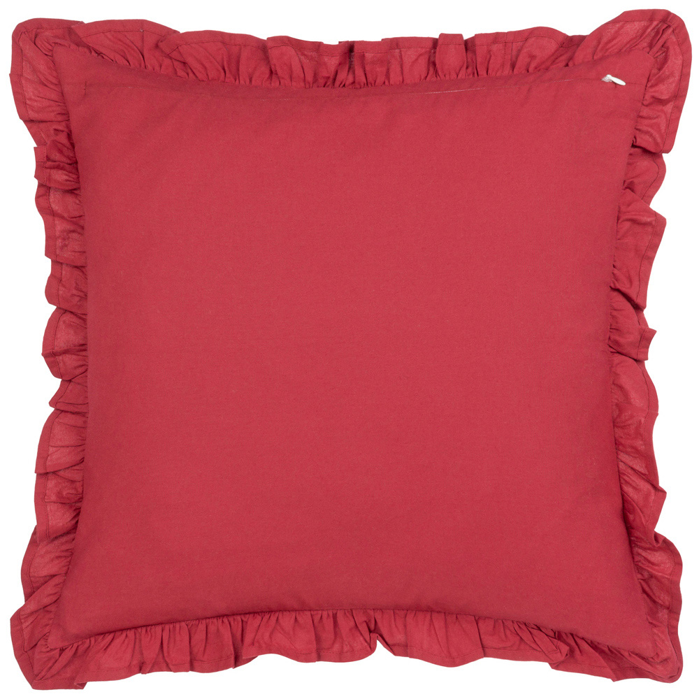 Paoletti Haven Blushing Rose Floral Cotton Velvet Cushion Image 2