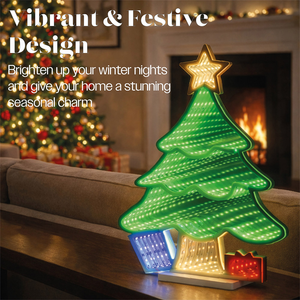 Xmas Haus Multicolour LED Tree Infinity Light Christmas Decoration 25cm Image 3