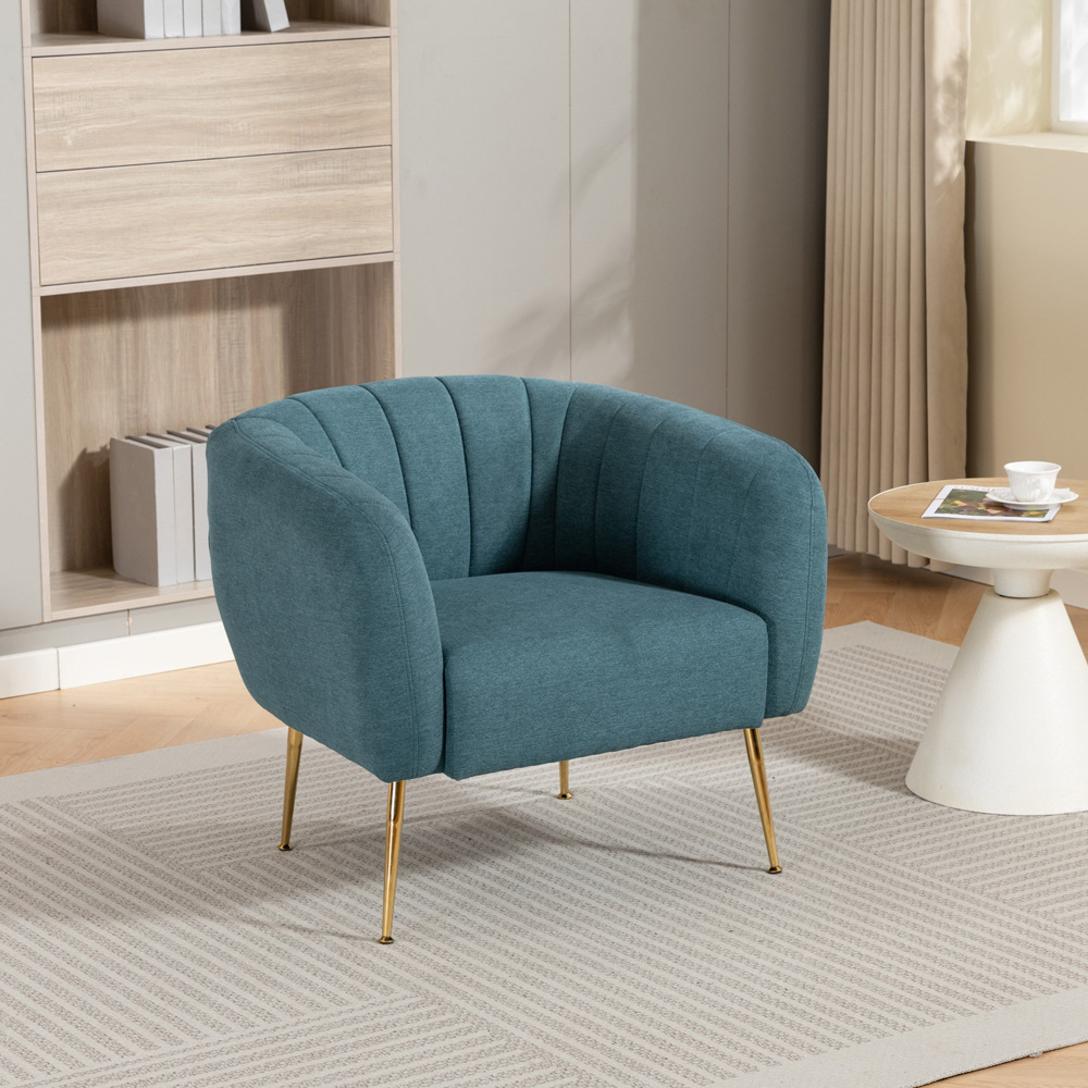 Artemis Home Stanton Teal Fabric Shell Accent Chair Image 7
