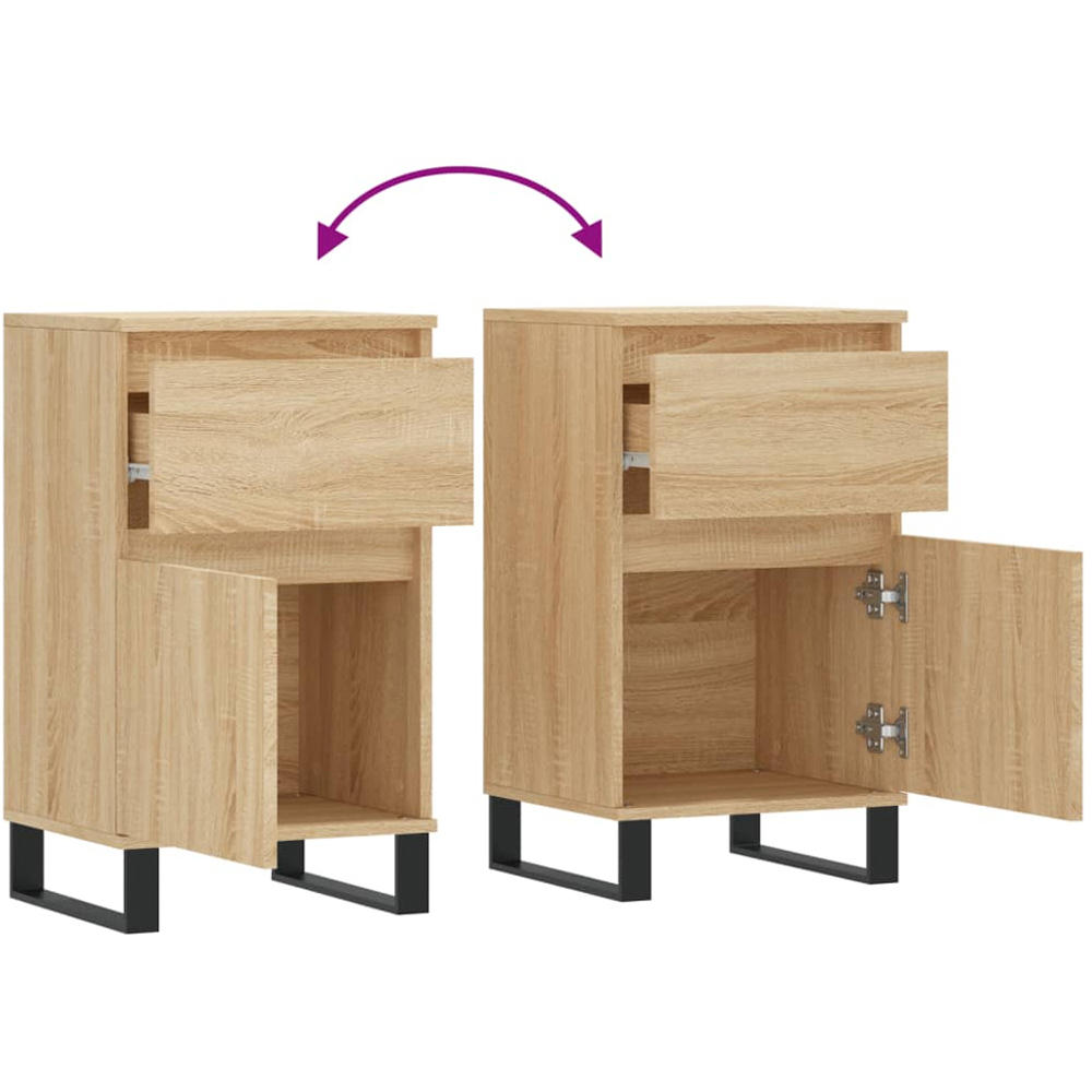 vidaXL 2 Door 2 Drawer Brown Sideboard Set of 2 Image 9