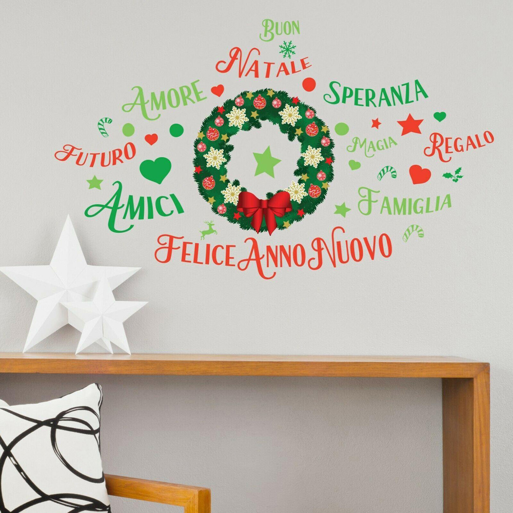 Walplus Italian Quotes Christmas Garland Self Adhesive Wall Stickers Image 2