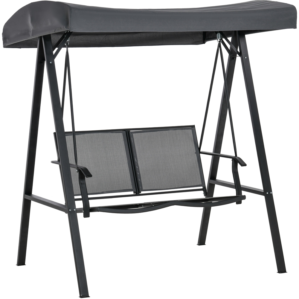 Outsunny 2 Seater Dark Grey Swing Chair with Canopy Image 2