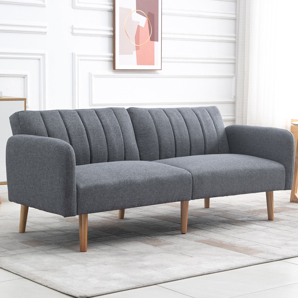 Portland 2 Seater Grey Sofa Bed Image 1