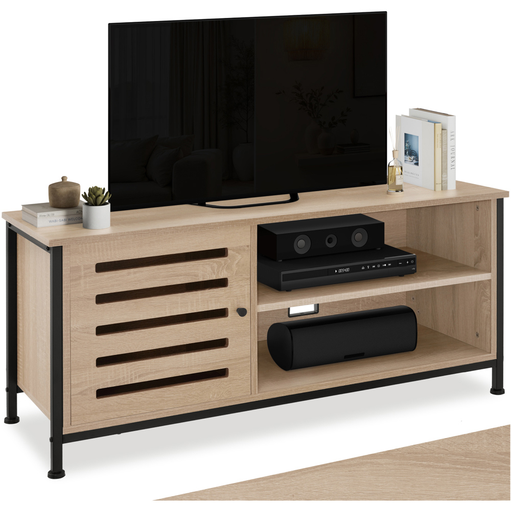 Tectake Galway Single Door 2 Shelf Sonoma Oak TV Stand Image 2