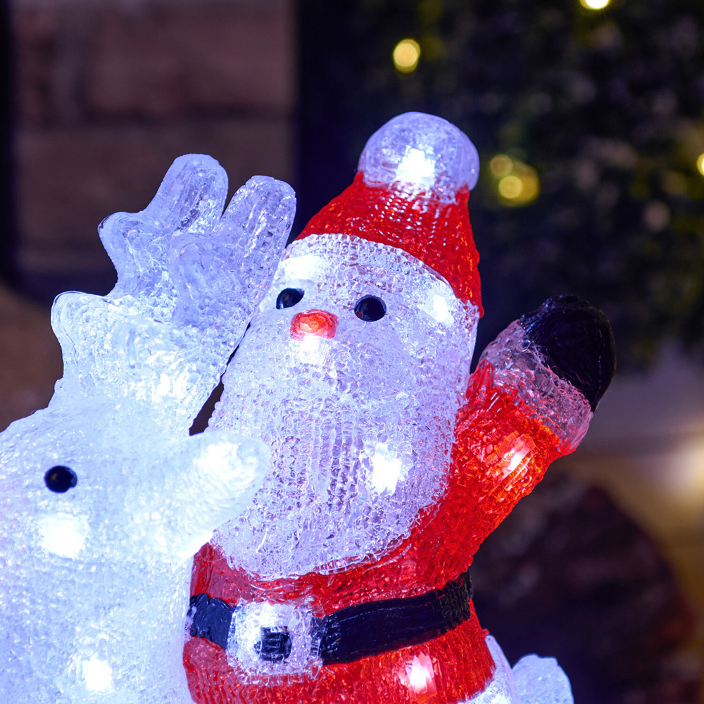 Acrylic Santa and Reindeer Decoration Image 2