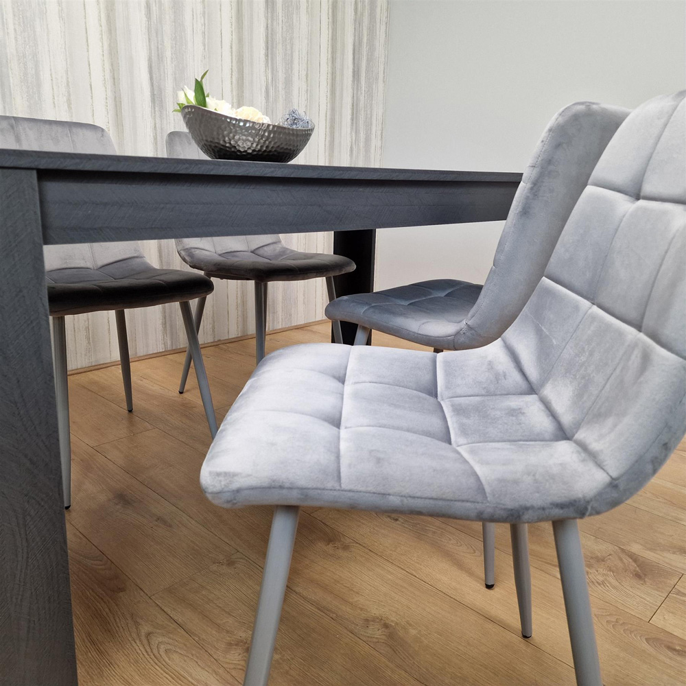 Portland 4 Seater Dining Set Dark Grey and Grey Image 7