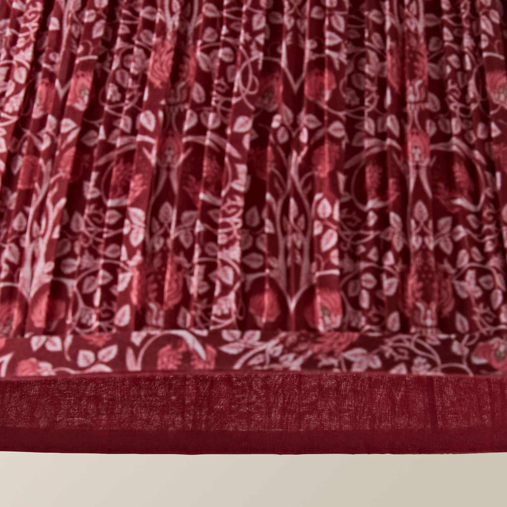 ValueLights Abel Burgundy Floral Pleated Tapered Ceiling Lamp Shade 45cm Image 5