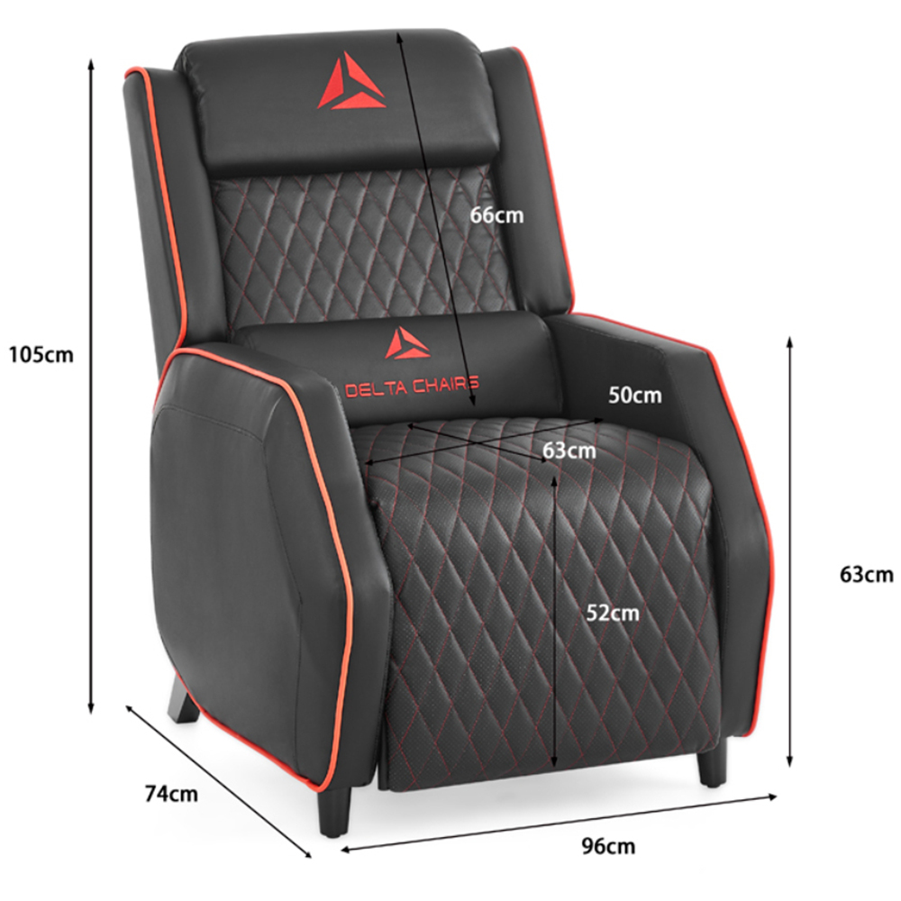 Home Detail Cougar Black and Red Manual Gaming Recliner Chair Image 5