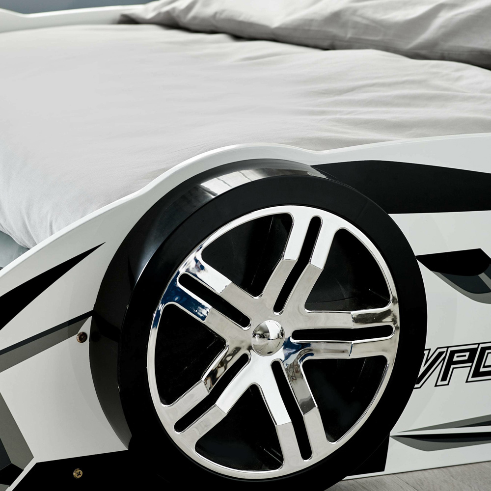 Julian Bowen Storm Single White and Grey High Gloss Race Car Bed Image 6
