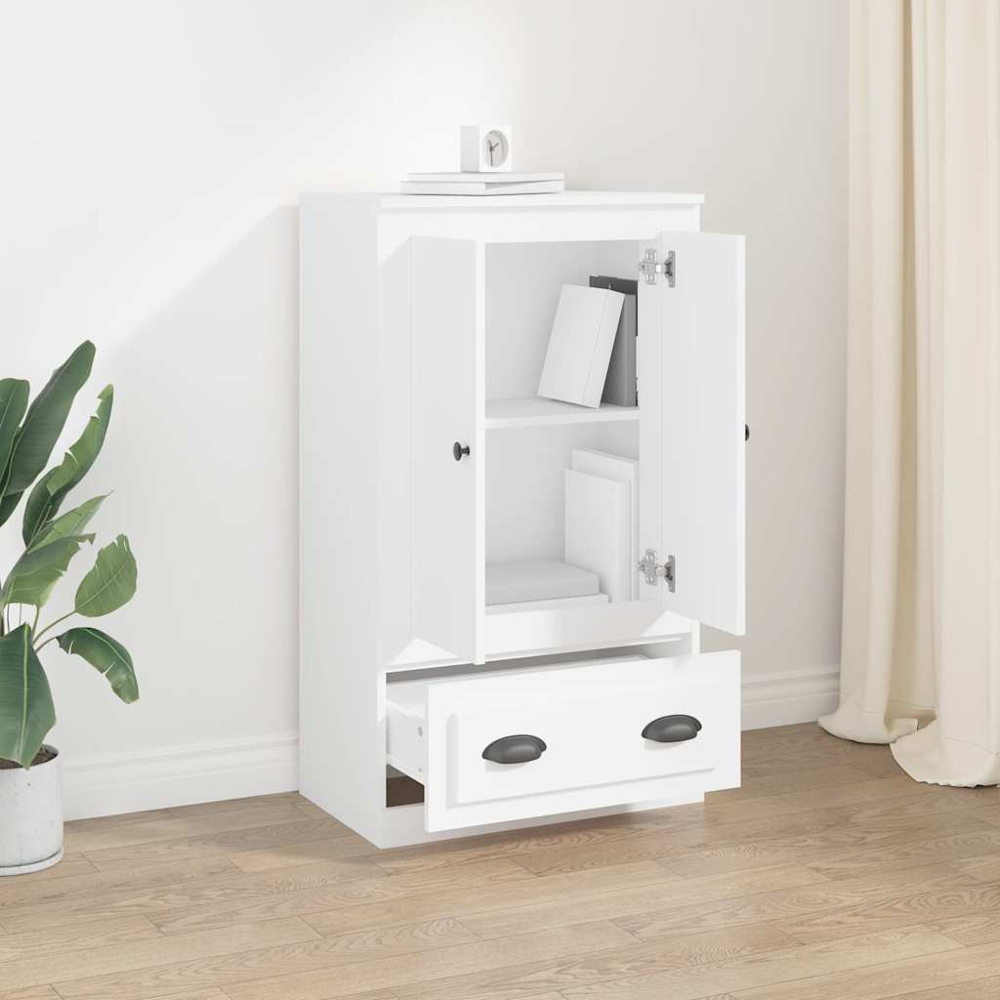 vidaXL 2 Door Single Drawer White Highboard Image 8