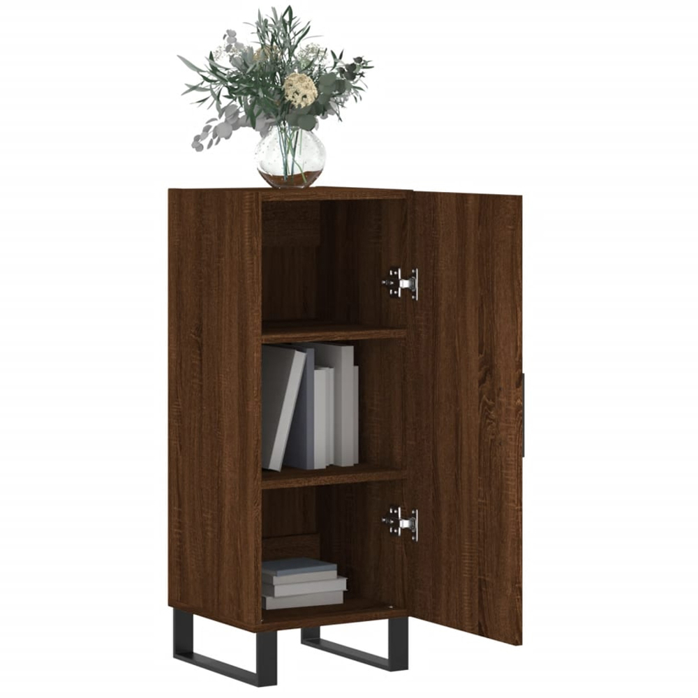 vidaXL Single Door Brown Oak Sideboard Image 4