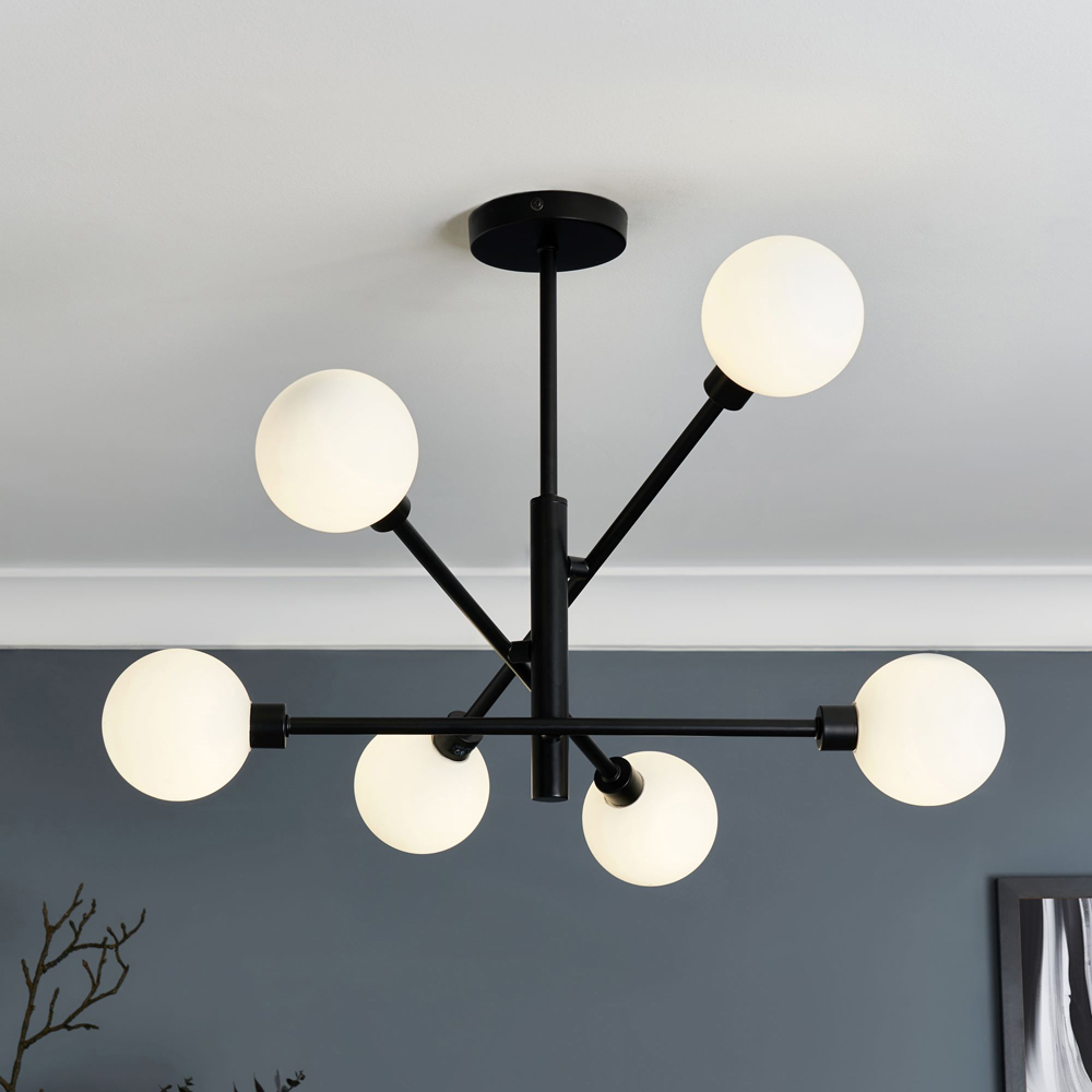 Inlight Sola 6 Light Semi Flush Brass Ceiling Light Image 5