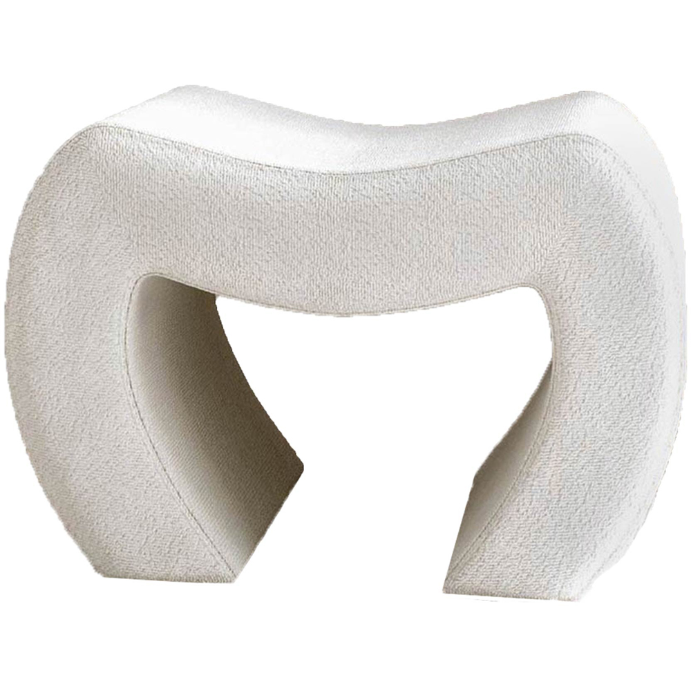 CARME Home Cassie Ivory Bouclé Stool Image 2