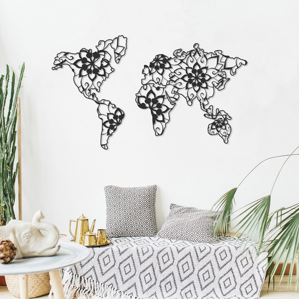 Decortie Black Minimalist Metal Modern Mandala Wall Art Image 2