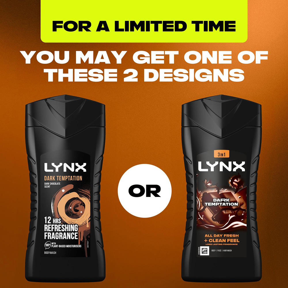 Lynx Dark Temptation 12H Refreshing Fragrance Shower Gel 225ml 36 Pack Image 5