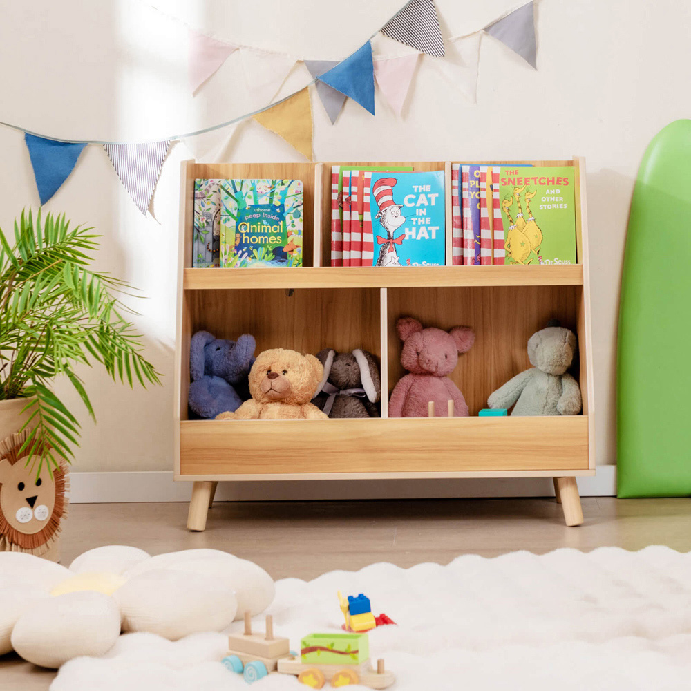 Costway 5 Cube Natural Kids Toy Organiser Image 4