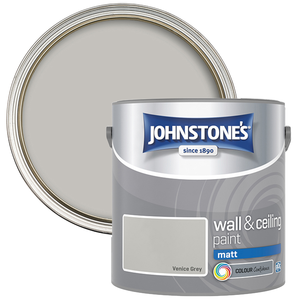 Johnstone's Walls & Ceilings Venice Grey Emulsion Paint 2.5L Image 1